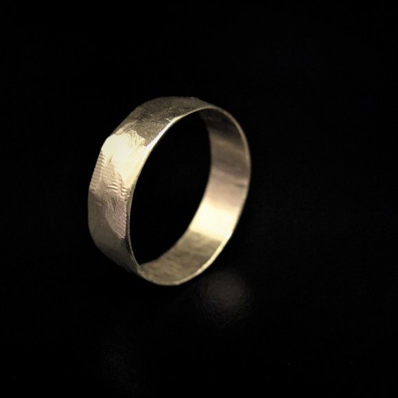 Wedding ring for men. 14k solid white gold ring. - Picture 12 of 12